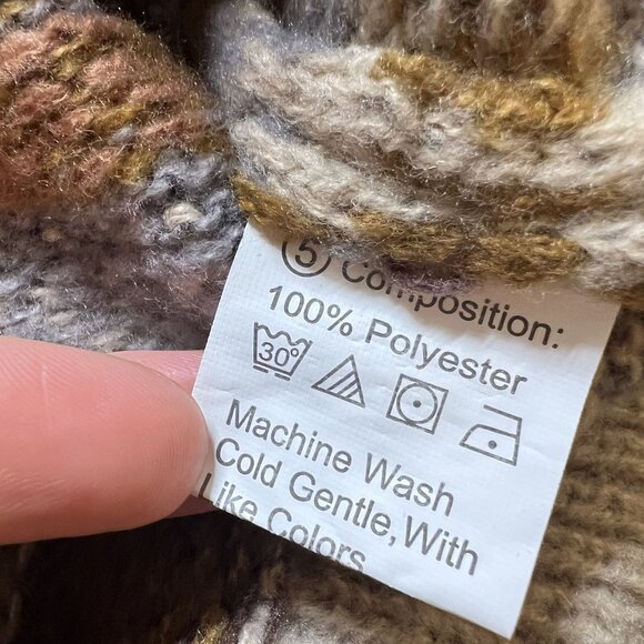 Brown Oversized Whimsigoth Sweater Granola Cottage Indie Boho Chunky Medium - Picture 6 of 9